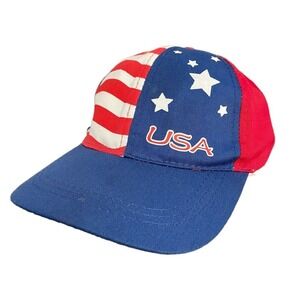 USA Baseball Hat Red White Blue Adjustable Cotton Stars Stripes American…